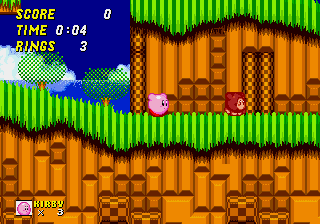 Kirby in Sonic the Hedgehog 2 Screenshot 1